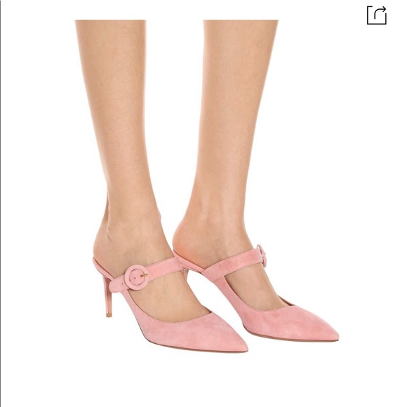 ✅SOLD✅ Aquazurra 75mm Blossom Suede Buckled Mules - Picture 11 of 12